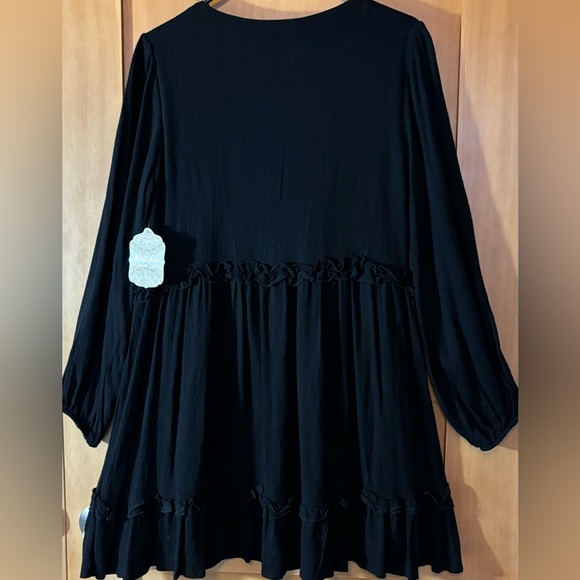 New, never worn , but took tag off. Altar’d State Black Babydoll Ruffle Dress - Picture 2 of 11